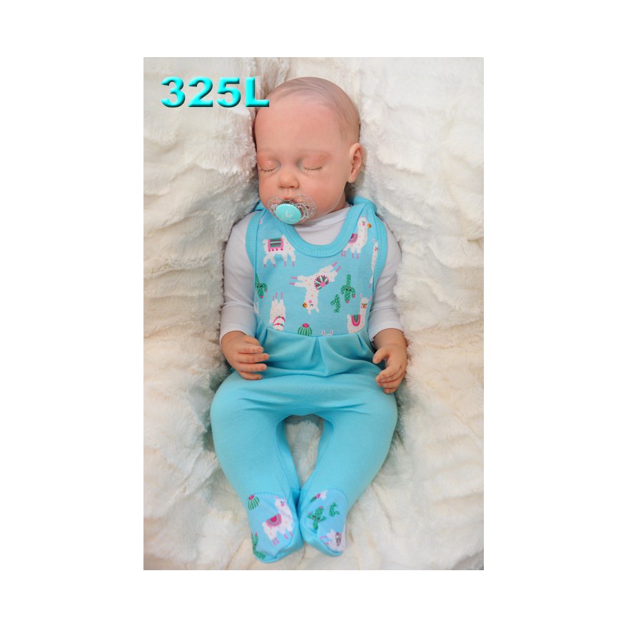 ŚPIOCHY ŚPIOSZKI bawełniane, lazurowe w lamy wzór 325L