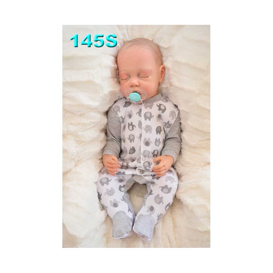 Pajac pajacyk bawełniany szary w słoniki wzór 145S