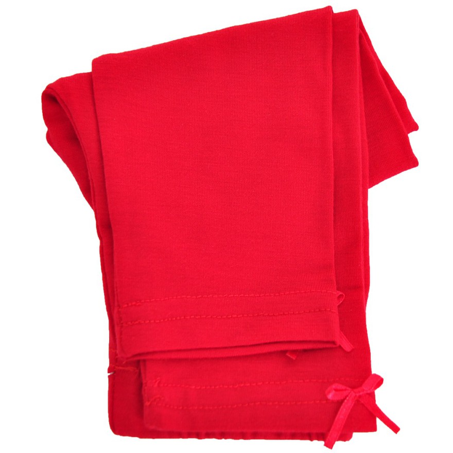 Czerwone LEGGINSY z kokardkami GETRY