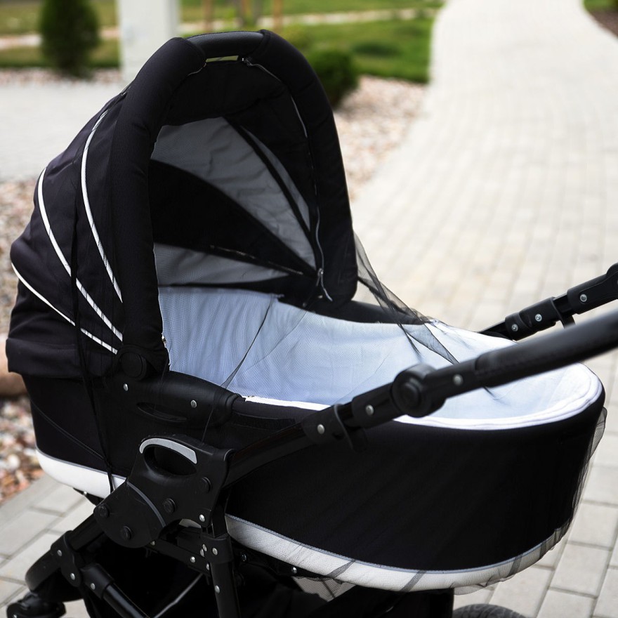 UNIWERSALNA CZARNA MOSKITIERA DO WÓZKA NA KOMARY AKUKU