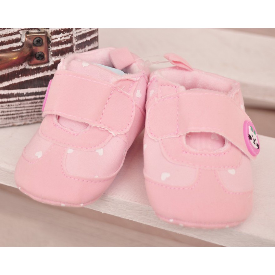 Adidaski w serca NIECHODKI 0-12M BUCIKI na rzep różowe