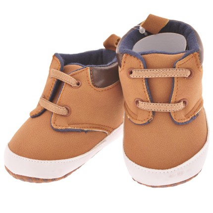 Eleganckie buty zamszowe NIECHODKI 0-12M BUCIKI kamelowe CHRZEST