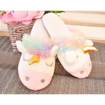Kapcie JEDNOROŻEC ciepłe ciapy klapki