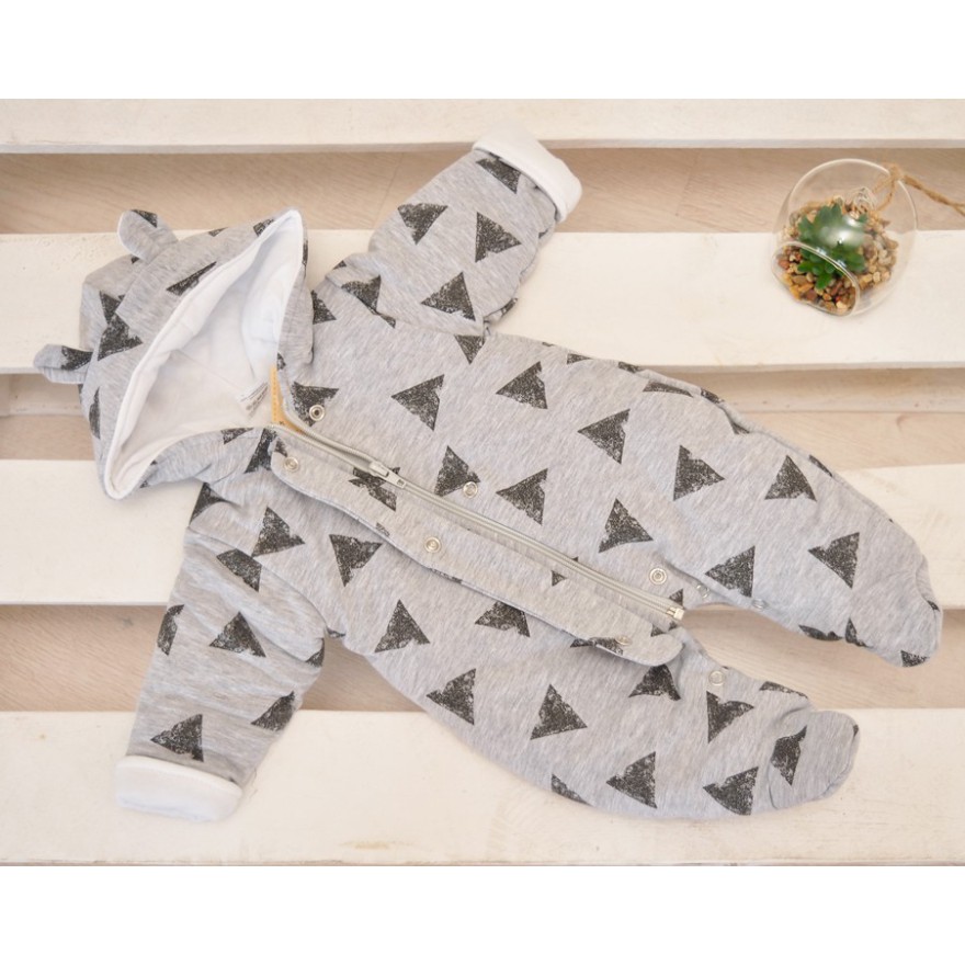 OCIEPLANY KOMBINEZON w trójkąty brokat wiosna jesień