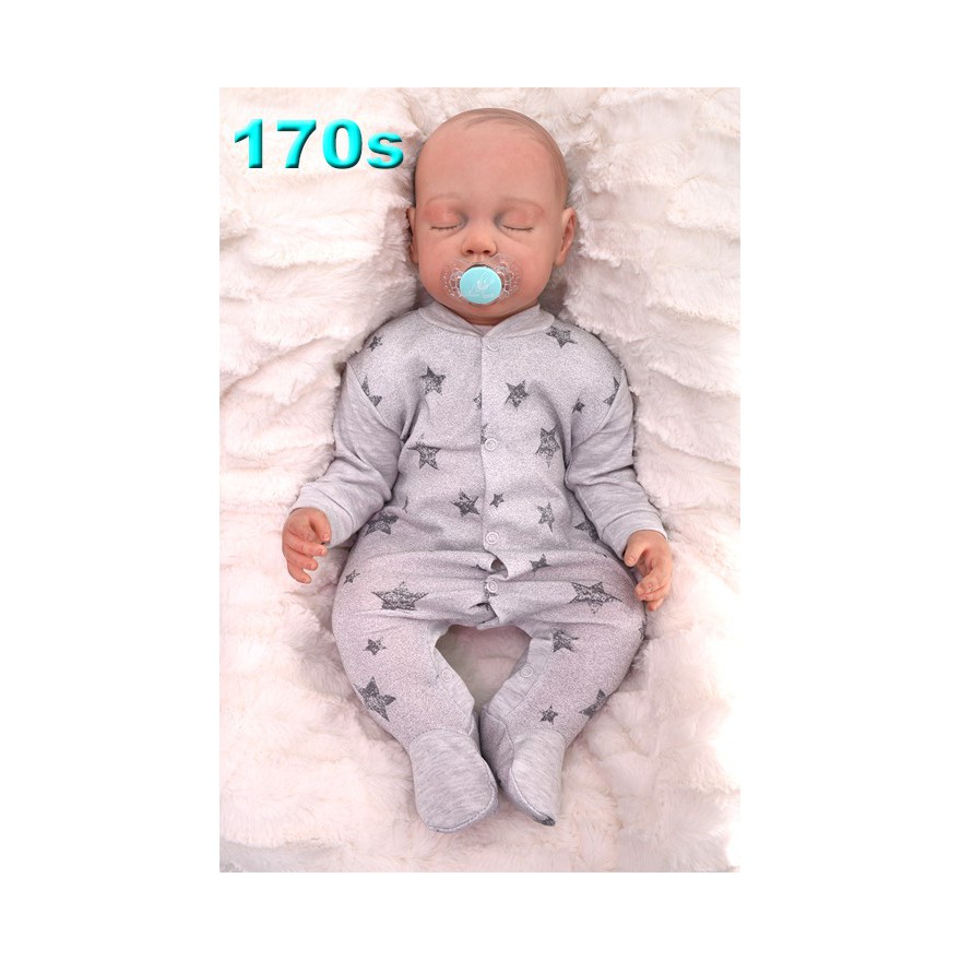 Pajac pajacyk bawełniany szary w gwiazdki wzór 170S