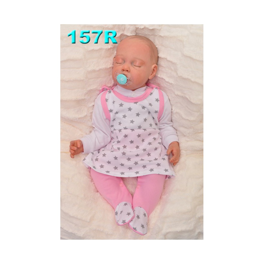 ŚPIOCHY SUKIENKA 2w1 tylko u nas! biało-różowe w gwiazdki wzór 157R