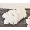 Białe NAUSZNIKI z królikami rozmiar uniwersalny