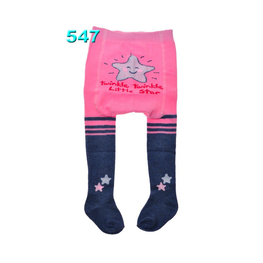 RAJSTOPY bawełniane różowo-granatowe brokatowa gwiazdka wzór 547